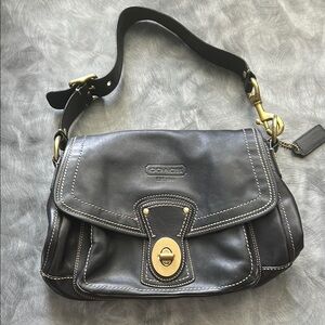Coach Black Leather Shoulder Bag